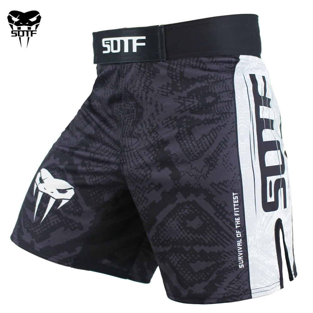 SOTF Snake Scale Fitness Breathable Sports Ferocious MMA Boxing Shorts Tiger Muay Thai Mma Shorts Fight Shorts Kickboxing Boxing