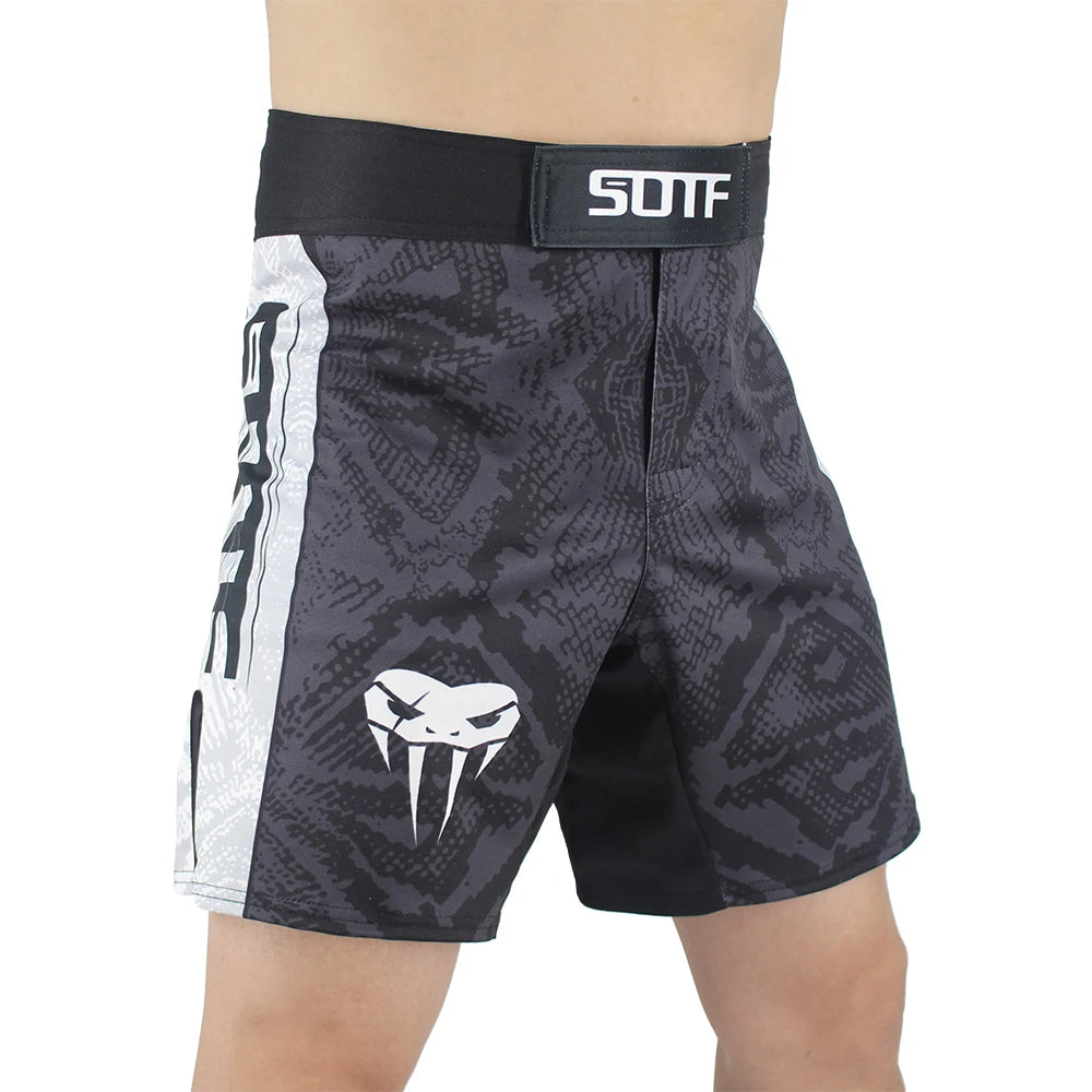 SOTF Snake Scale Fitness Breathable Sports Ferocious MMA Boxing Shorts Tiger Muay Thai Mma Shorts Fight Shorts Kickboxing Boxing