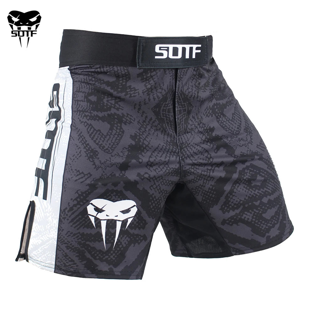 SOTF Snake Scale Fitness Breathable Sports Ferocious MMA Boxing Shorts Tiger Muay Thai Mma Shorts Fight Shorts Kickboxing Boxing