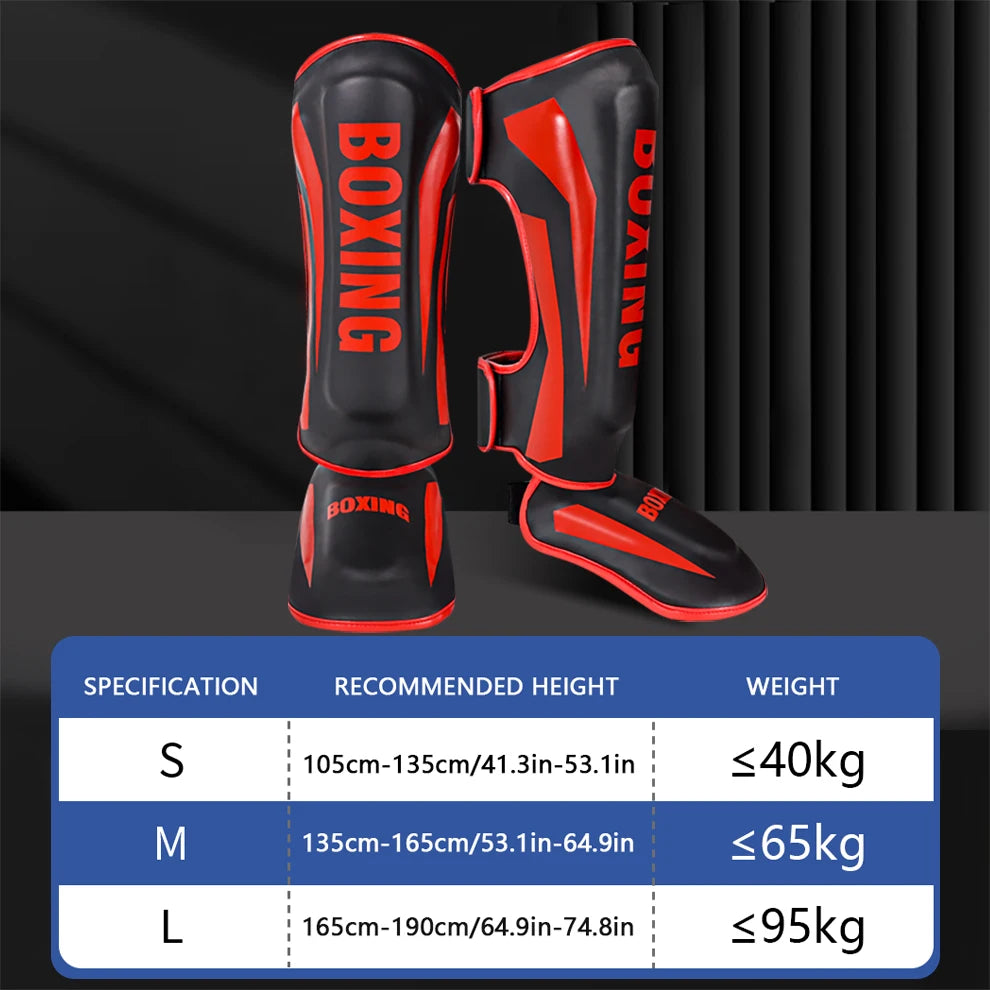 Professional Free Fighting Leg Protector with Foot Back Sanda Boxing Fighting Taekwondo Protective Equipment Adult and Children