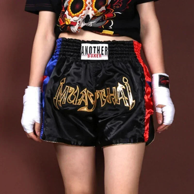 1PC Anotherboxer-Unisex Boxing Shorts Muay Thai MMA Training Gym Fitness Pants for Adults and Kids