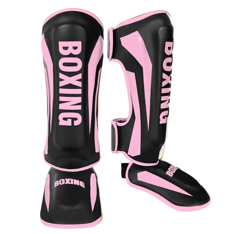 Professional Free Fighting Leg Protector with Foot Back Sanda Boxing Fighting Taekwondo Protective Equipment Adult and Children