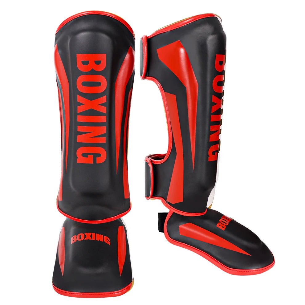 Professional Free Fighting Leg Protector with Foot Back Sanda Boxing Fighting Taekwondo Protective Equipment Adult and Children